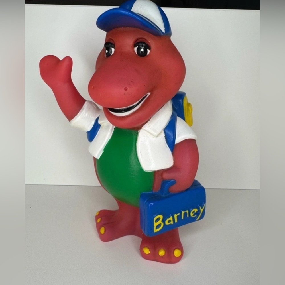 VTG Barney Pink Kids Bank plastic Toy Figure